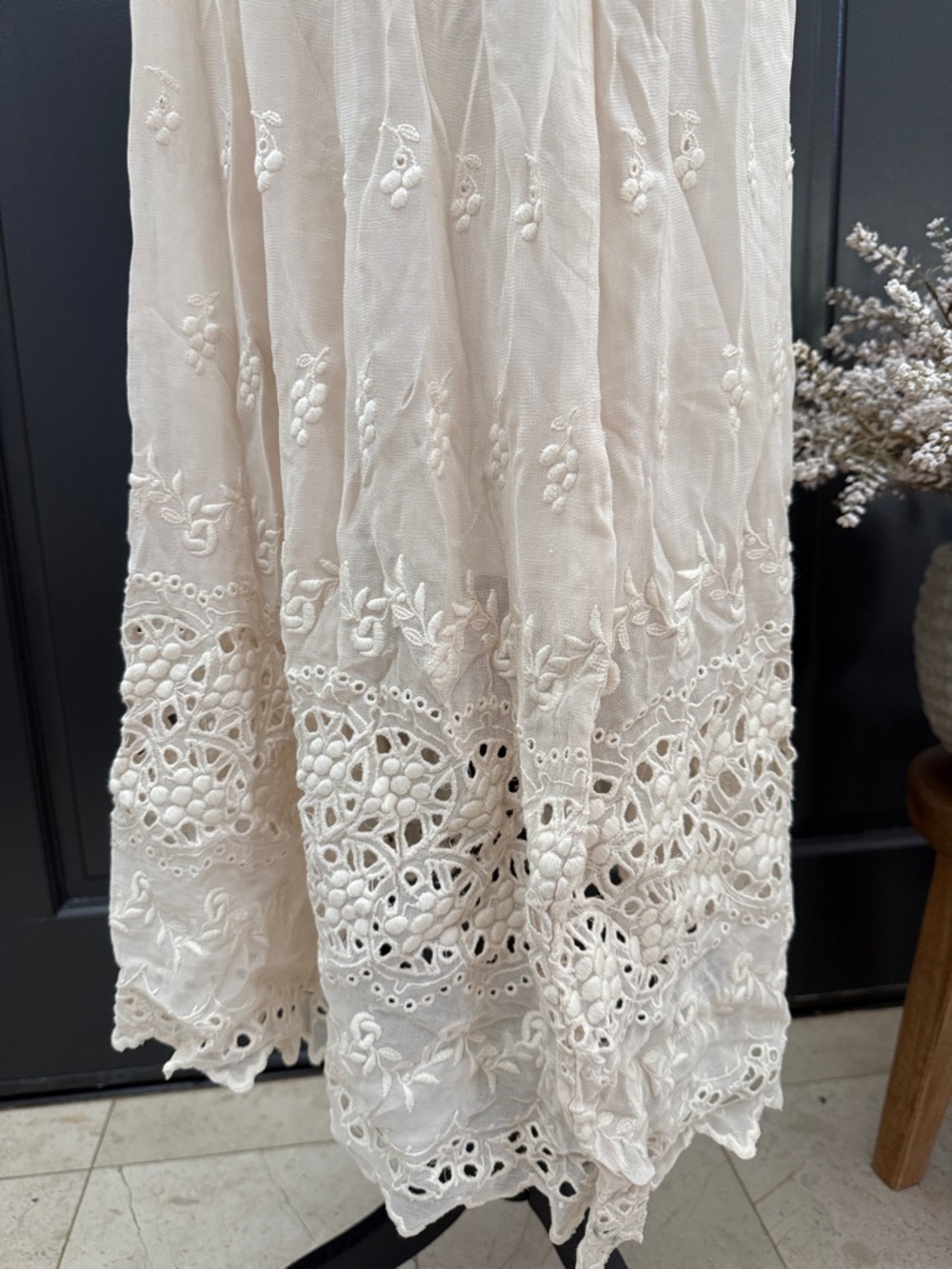 LoveShackFancy Soft Ivory Lace Maxi Dress - Picture 3 of 7